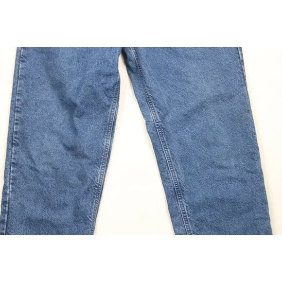 Vintage Y2K 2004 Carhartt Mens 38x34 Faded Spell Out Flannel Lined Denim Jeans